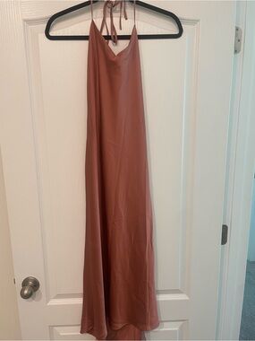 Abercrombie & Fitch Rust Slip Midi Dress
